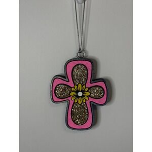 Floral Bubble Cross Car Freshie Scent Champagne Toast Handmade Air Freshener